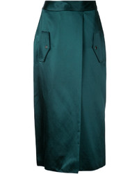 Темно-зеленая шелковая юбка от Dion Lee