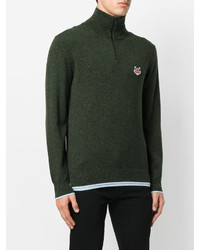 Мужская темно-зеленая шерстяная водолазка от Kenzo