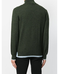 Мужская темно-зеленая шерстяная водолазка от Kenzo