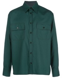 Мужская темно-зеленая шерстяная рубашка с длинным рукавом от Marni