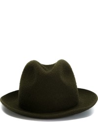 Женская темно-зеленая шерстяная шляпа от Federica Moretti