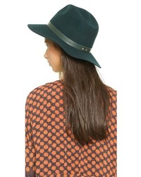 Женская темно-зеленая шерстяная шляпа от Leone