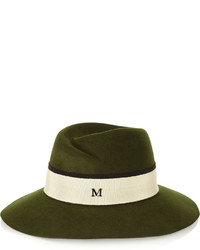Женская темно-зеленая шерстяная шляпа от Maison Michel