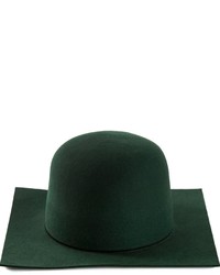 Женская темно-зеленая шерстяная шляпа