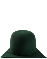 Женская темно-зеленая шерстяная шляпа