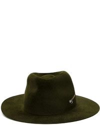 Мужская темно-зеленая шерстяная шляпа