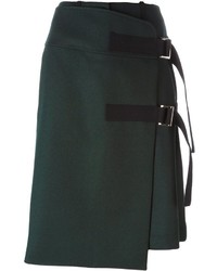 Темно-зеленая шерстяная юбка от Sacai