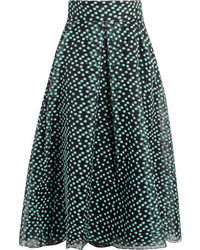 Темно-зеленая юбка в горошек от Lela Rose
