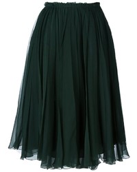 Темно-зеленая юбка из фатина со складками от Rochas