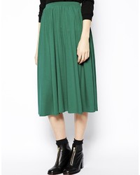 Темно-зеленая юбка-миди со складками от Asos