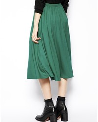 Темно-зеленая юбка-миди со складками от Asos