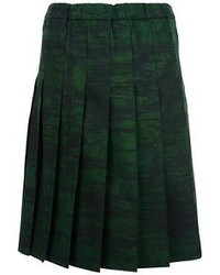 Темно-зеленая юбка-миди со складками от Marni