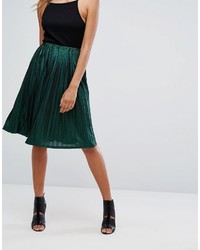 Темно-зеленая юбка-миди со складками от Missguided