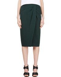 Темно-зеленая юбка-миди от Burberry