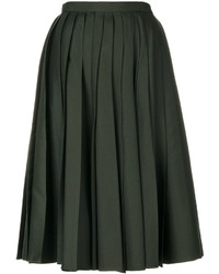 Темно-зеленая юбка со складками от No.21