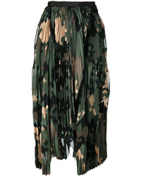 Темно-зеленая юбка со складками от Sacai