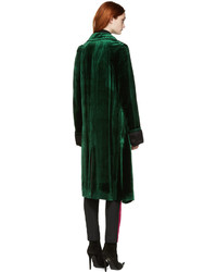 Женское темно-зеленое бархатное пальто от Haider Ackermann