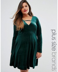 Темно-зеленое бархатное платье от Alice & You