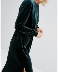 Темно-зеленое бархатное платье от Asos