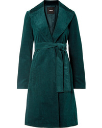 Женское темно-зеленое вельветовое пальто от Theory