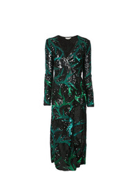 Темно-зеленое вечернее платье с пайетками от ATTICO