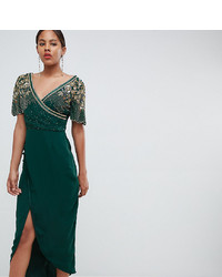Темно-зеленое вечернее платье с украшением от Virgos Lounge Tall
