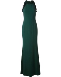 Темно-зеленое вечернее платье от Alexander McQueen