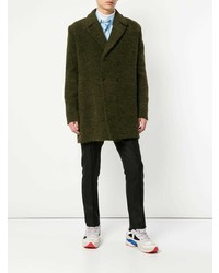 Темно-зеленое длинное пальто от Strateas Carlucci