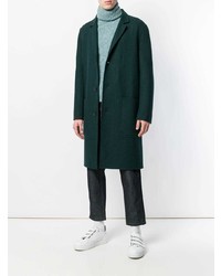 Темно-зеленое длинное пальто от AMI Alexandre Mattiussi