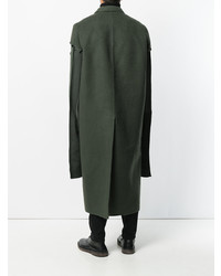 Темно-зеленое длинное пальто от Rick Owens