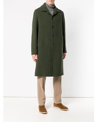Темно-зеленое длинное пальто от Massimo Alba
