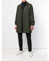 Темно-зеленое длинное пальто от Hevo