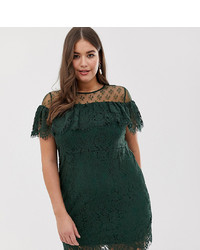 Темно-зеленое кружевное платье-футляр от Lovedrobe
