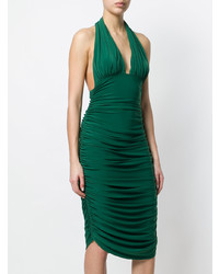 Темно-зеленое облегающее платье от Norma Kamali