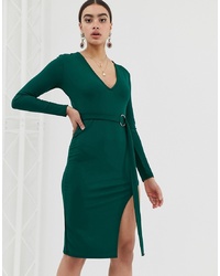 Темно-зеленое облегающее платье от In The Style