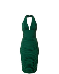 Темно-зеленое облегающее платье от Norma Kamali