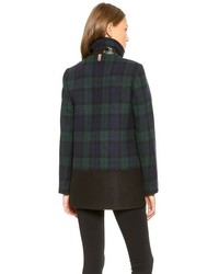 Женское темно-зеленое пальто в шотландскую клетку от Mackage