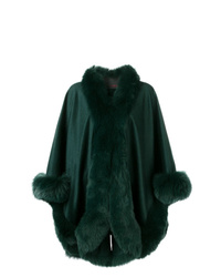 Темно-зеленое пальто-накидка от Liska