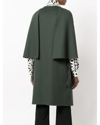 Женское темно-зеленое пальто с украшением от Fendi