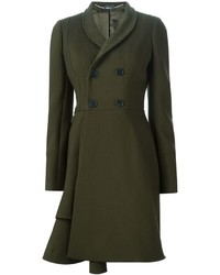 Женское темно-зеленое пальто от Alexander McQueen