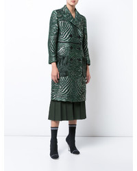 Женское темно-зеленое пальто от Fendi