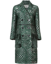 Женское темно-зеленое пальто от Fendi