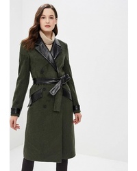 Женское темно-зеленое пальто от Gepur