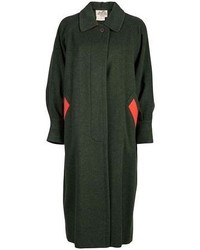 Женское темно-зеленое пальто от Hermes