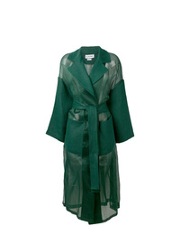 Женское темно-зеленое пальто от Loewe
