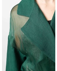 Женское темно-зеленое пальто от Loewe