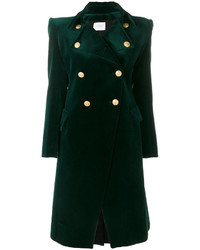 Женское темно-зеленое пальто от PIERRE BALMAIN
