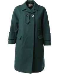 Женское темно-зеленое пальто от Sacai