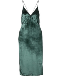 Темно-зеленое платье-макси с разрезом от J Brand