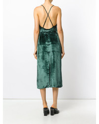 Темно-зеленое платье-макси с разрезом от J Brand